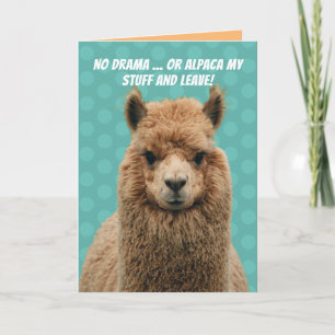 Cute No Drama Llama Or Alpaca My Stuff Birthday Kaart