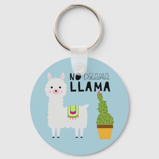 Cute No drama llama succulents cactus fiesta blue Sleutelhanger (Voorkant)