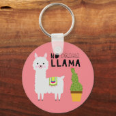 Cute No drama llama succulents cactus fiesta roze Sleutelhanger (Voorkant)