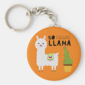 Cute No drama llama succulents cactus oranje Sleutelhanger (Voorkant)