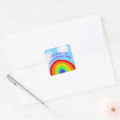 Cute no Hugs stuurt je een regenboog Vierkante Sticker (Envelop)