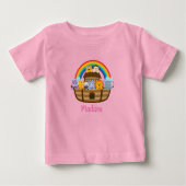 Cute Noah Ark Pink Baby T-Shirt (Voorkant)