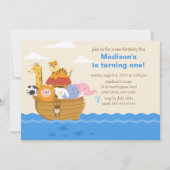 Cute Noah's Ark 1st verjaardag Kaart (Voorkant)