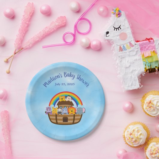 Cute Noah's Ark Baby Animals Paper Bord (Feest)