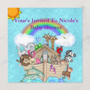CUTE Noahs Ark Baby shower Invitation Kaart