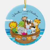 Cute Noah's Ark Baby's eerste kerstsieraad Keramisch Ornament (Voorkant)