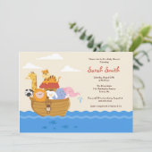 Cute Noah's Ark Gender Neutral Baby shower nodigt Kaart (Staand voorkant)