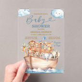 Cute Noah's Ark Gender Neutral Boho Baby Shower Acryl Uitnodigingen (Insitu (Draagbaar))