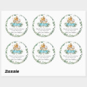 Cute Noah's Ark Greenery Baptism Christening Favor Ronde Sticker (Vel)