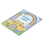 Cute Noah's Ark illustratie olifanten hippos uil Notitieboek (Linkerzijde)