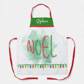 Cute Noel Personalized Chef Name Kerstapons Schort (Voorkant)