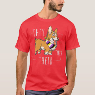 Cute non Binary Corgi, ze hebben hun geslachtsklok T-shirt
