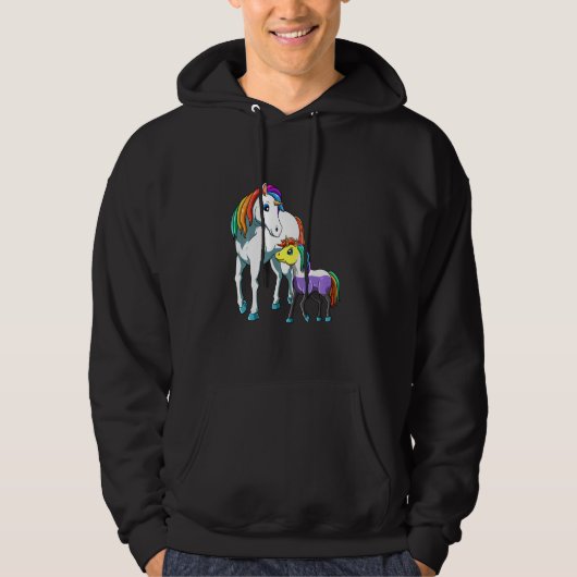 Cute Nonbinary and Genderqueer Unicorn Mama Hoodie (Voorkant)