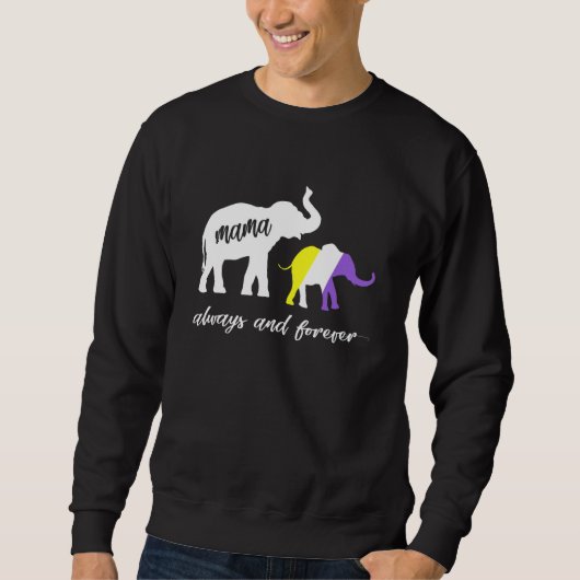 Cute Nonbinary Genderqueer Mama Elephant Trui (Voorkant)