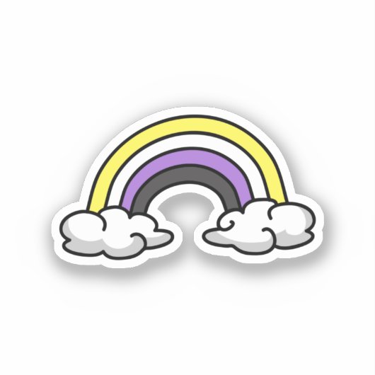 Cute Nonbinary Rainbow Sticker (Voorkant)