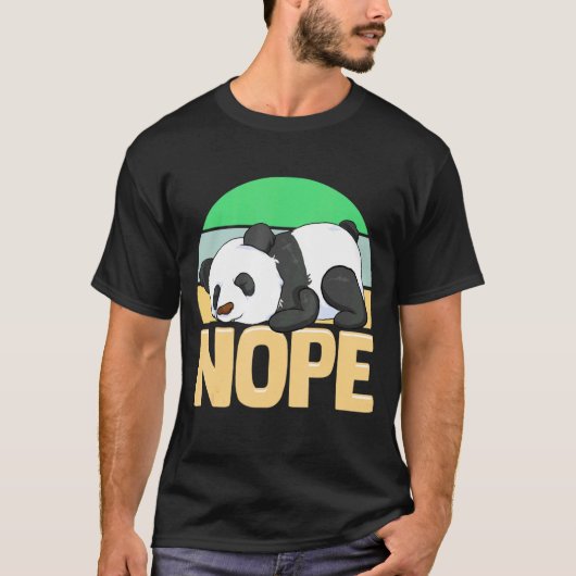 Cute Nope Sleepy Napping Lazy Panda T-shirt (Voorkant)