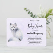 Cute Nordic Fox met Floral Design Baby shower Kaart (Staand voorkant)