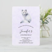 Cute Nordic Fox met Floral Design Birthday Kaart (Staand voorkant)