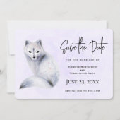 Cute Nordic Fox met Floral Design Save The Date (Voorkant)
