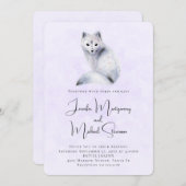 Cute Nordic Fox met Floral Design Wedding Kaart (Voorkant / Achterkant)