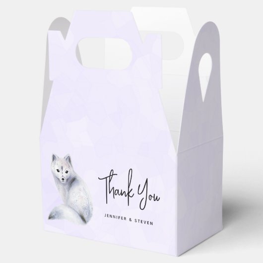 Cute Nordic Fox met Floral Markets Bedankt Bedankdoosjes (Geopend)