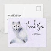 Cute Nordic Fox met Floral Markets Bedankt Briefkaart (Voorkant / Achterkant)