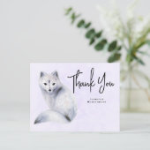 Cute Nordic Fox met Floral Markets Bedankt Briefkaart (Staand voorkant)