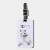 Cute Nordic Fox met Floral Markings Bagagelabel (Voorkant verticaal)