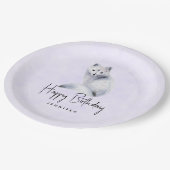Cute Nordic Fox met Floral Markings Birthday Papieren Bordje (Gekanteld)