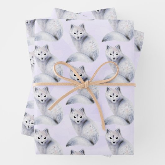 Cute Nordic Fox met Floral Markings Boho Pattern Inpakpapier Vel (In situ)