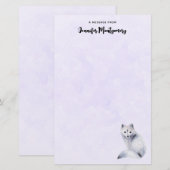 Cute Nordic Fox met Floral Markings Briefpapier (Voorkant / Achterkant)