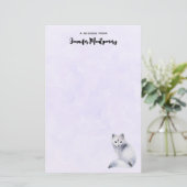 Cute Nordic Fox met Floral Markings Briefpapier (Staand voorkant)