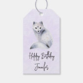 Cute Nordic Fox met Floral Markings Cadeaulabel (Voorkant)