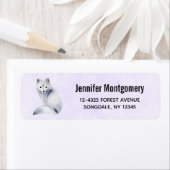 Cute Nordic Fox met Floral Markings Etiket (Insitu)