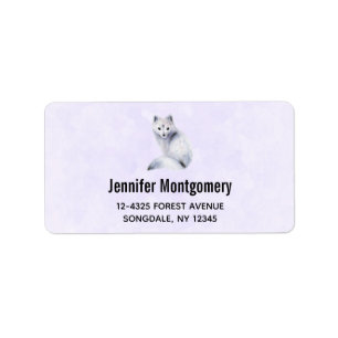 Cute Nordic Fox met Floral Markings Etiket