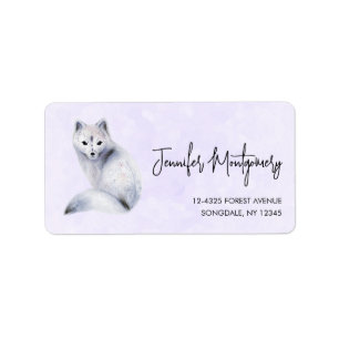 Cute Nordic Fox met Floral Markings Etiket
