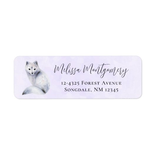 Cute Nordic Fox met Floral Markings Etiket (Voorkant)