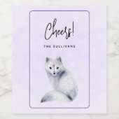 Cute Nordic Fox met Floral Markings Event Wijn Etiket (Enkel label)