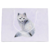 Cute Nordic Fox met Floral Markings Groot Cadeauzakje (Voorkant)