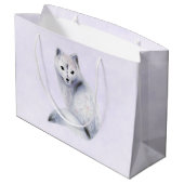 Cute Nordic Fox met Floral Markings Groot Cadeauzakje (Achterkant Gekanteld)