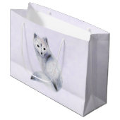 Cute Nordic Fox met Floral Markings Groot Cadeauzakje (Voorkant Gekanteld)
