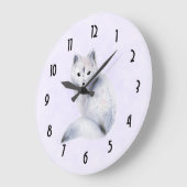 Cute Nordic Fox met Floral Markings Grote Klok (Hoek)