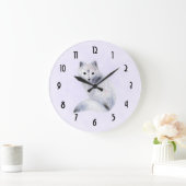 Cute Nordic Fox met Floral Markings Grote Klok (Huis)