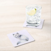 Cute Nordic Fox met Floral Markings Kartonnen Onderzetters (Insitu)