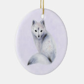 Cute Nordic Fox met Floral Markings Keramisch Ornament (Rechts)
