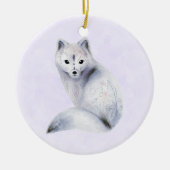 Cute Nordic Fox met Floral Markings Keramisch Ornament (Voorkant)