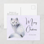 Cute Nordic Fox met Floral Markings Kerstmis Feestdagenkaart (Voorkant / Achterkant)