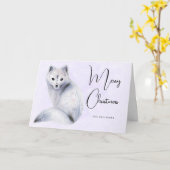 Cute Nordic Fox met Floral Markings Kerstmis Kaart (Gele Bloem)