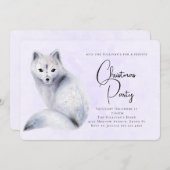 Cute Nordic Fox met Floral Markings Kerstmis Kaart (Voorkant / Achterkant)