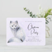 Cute Nordic Fox met Floral Markings Kerstmis Kaart (Staand voorkant)